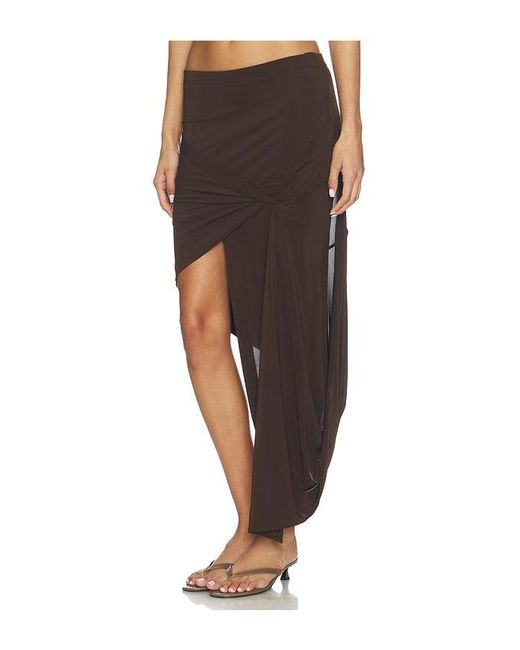 Helmut Lang Black Twist Drape Skirt