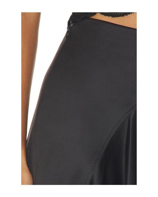 AKNVAS Black Alana Draped Satin Skirt