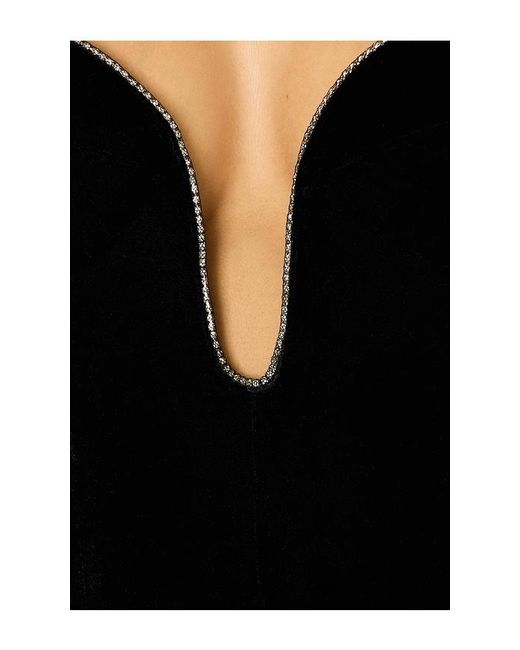 Bardot Black Brooklyn Velour Midi Dress
