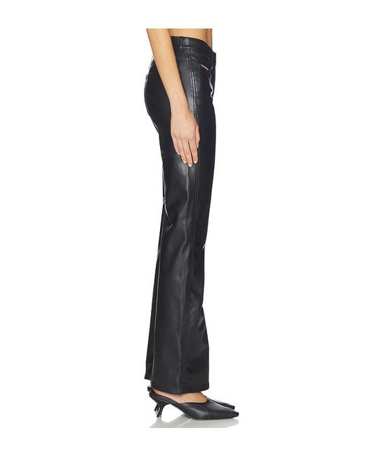 DIESEL Black Plain Leather Pant