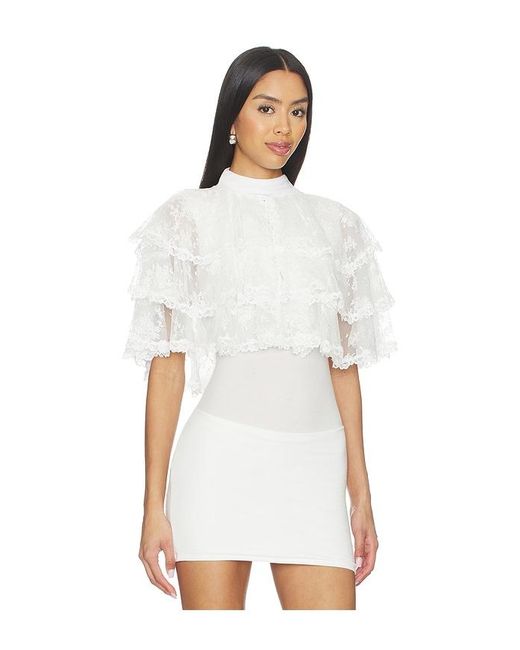 YUHAN WANG White Shell Button Lace Bolero