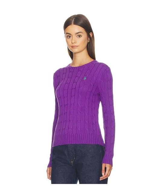 Polo Ralph Lauren Purple Pima Julianna Long Sleeve Top
