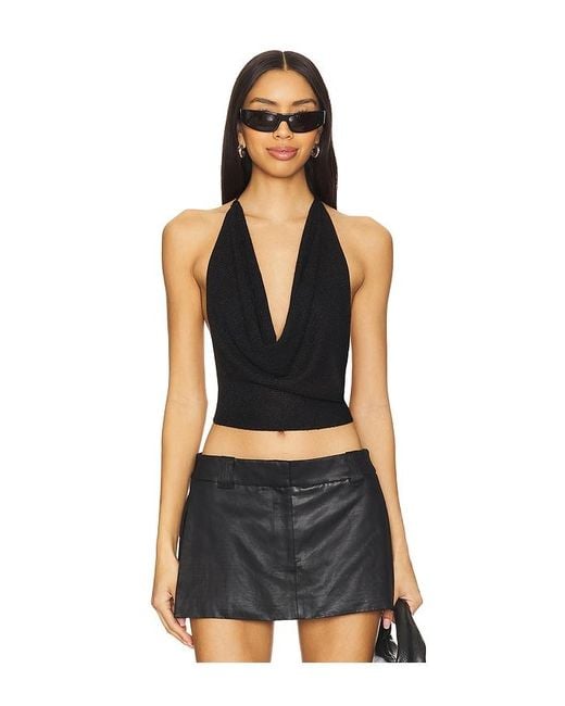 superdown Black Rubie Cowl Neck Top