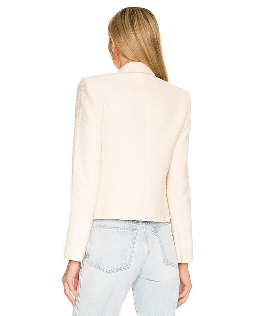 L'Agence White Brooke Double Breasted Crop Blazer