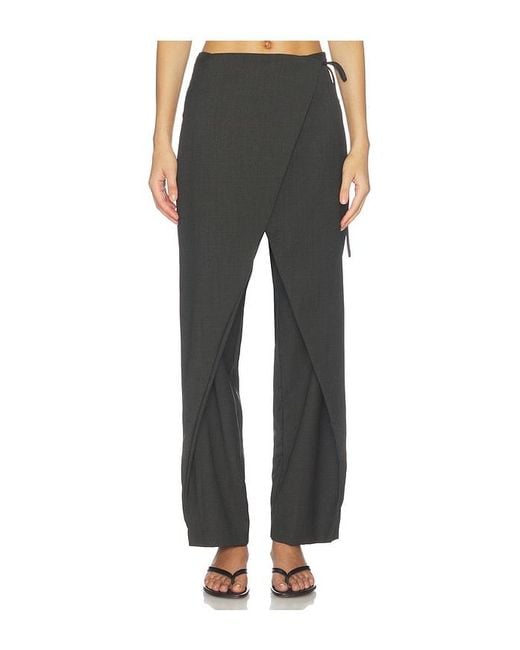 St. Agni Black Wrap Rouleau Pants