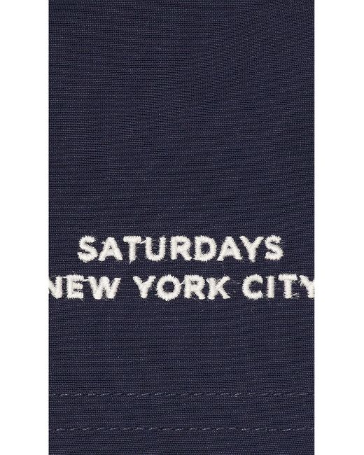 メンズ Saturdays NYC スイムショートパンツ Blue