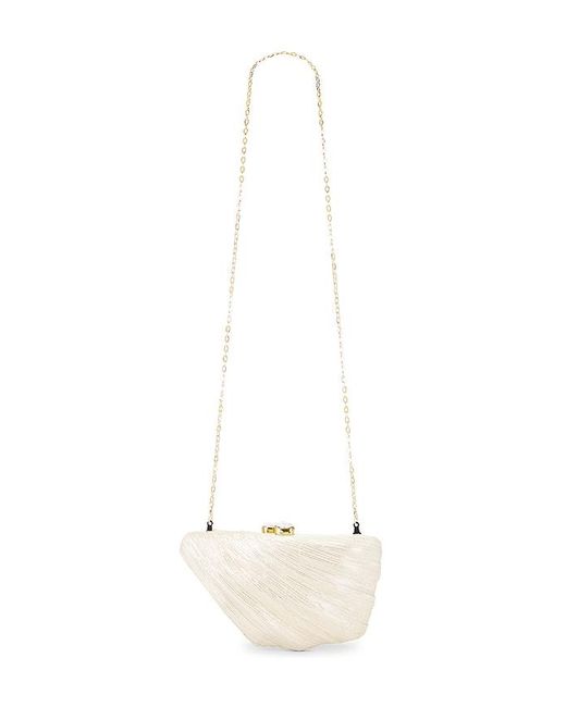 Emm Kuo White Saline Fan Shaped Evening Clutch