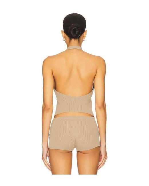 Jaded London Orange Button Knit Halter Top