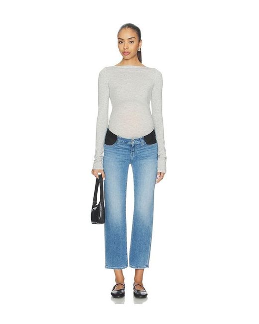 PAIGE Blue Mason Ankle Maternity Jeans
