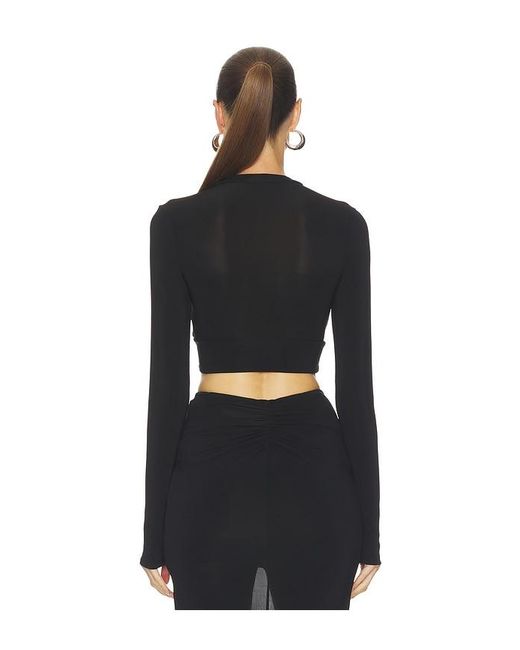 Halo Black Knotted Ls Top