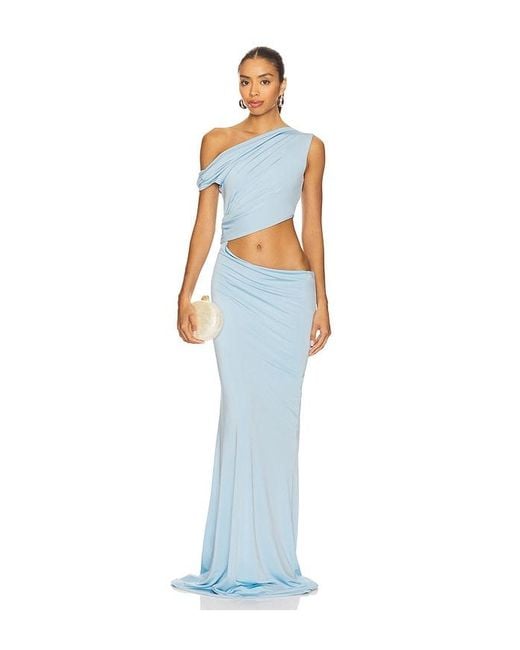 AWAVE Studio White Shoulder And Waist Long Dress
