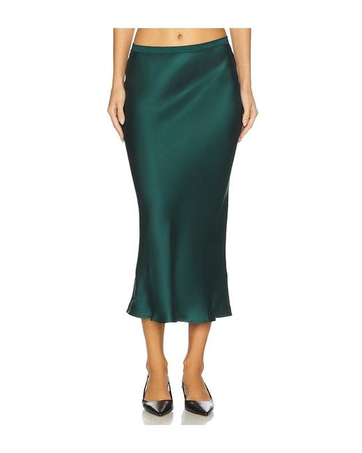 Anine Bing Green Bar Silk Skirt