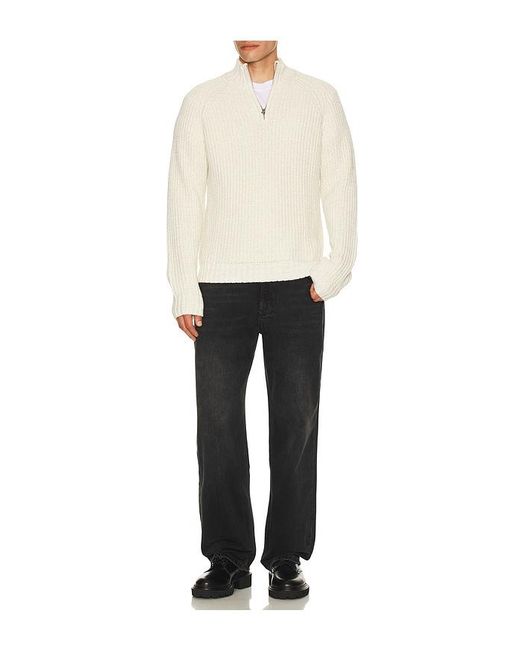Rails Natural Stratton Quarter Zip Sweater for men