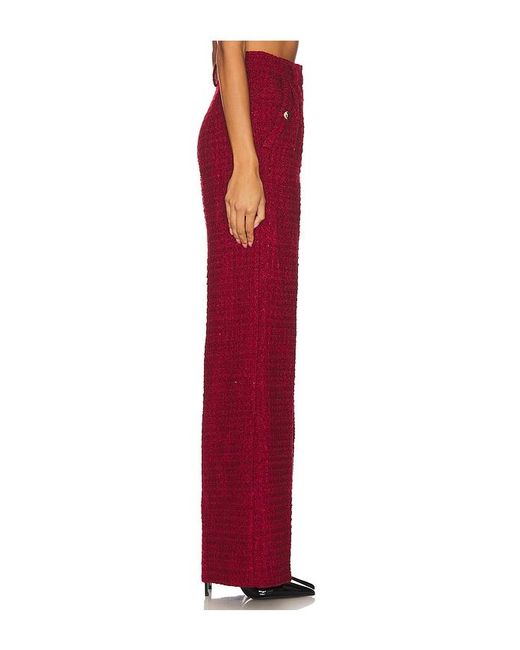 Amanda Uprichard Red Tweed Wide-Leg Pants