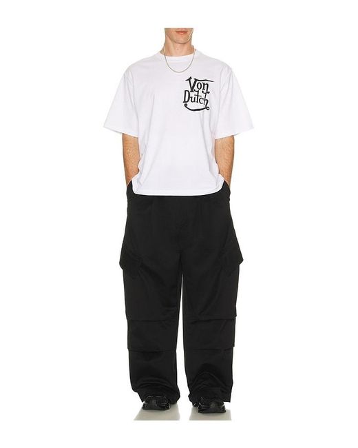 Von Dutch White Short Sleeve Boxy Crop Tee for men