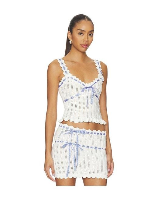 MAJORELLE White Ammelie Pointelle Tank