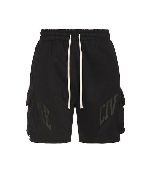 Civil Regime Black Dominique Cargo Short for men