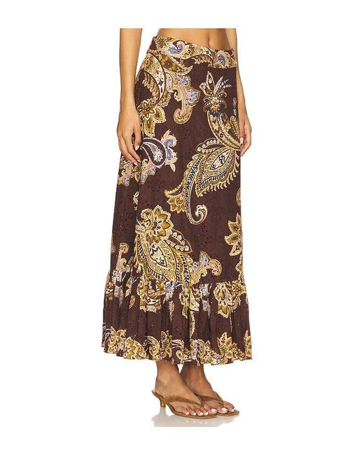 Hemant & Nandita A Line Ankle Length Skirt Natural