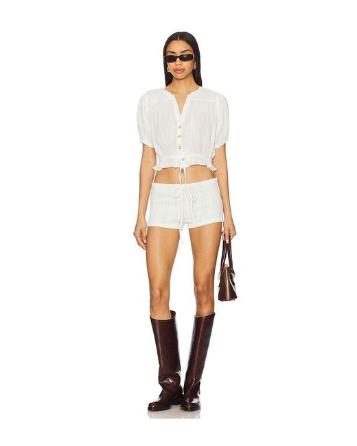 Free People White X We The Free Little Cloud Shirt