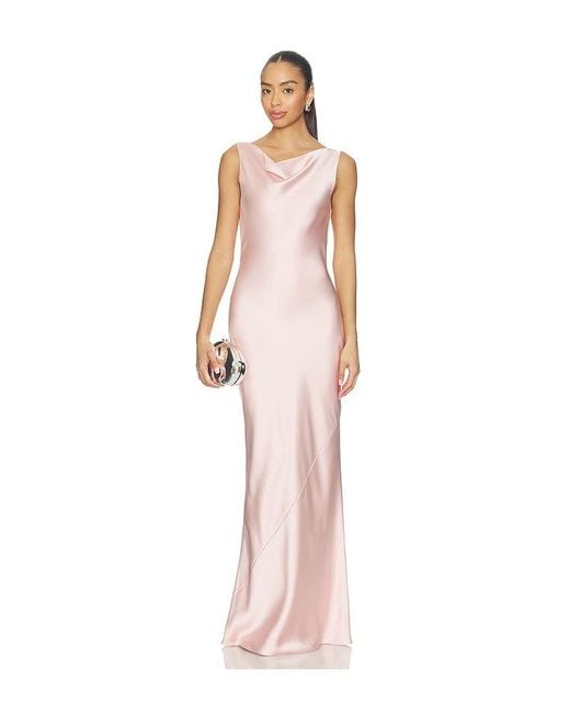 Norma Kamali Multicolor Sleeveless Low Back Drape Gown