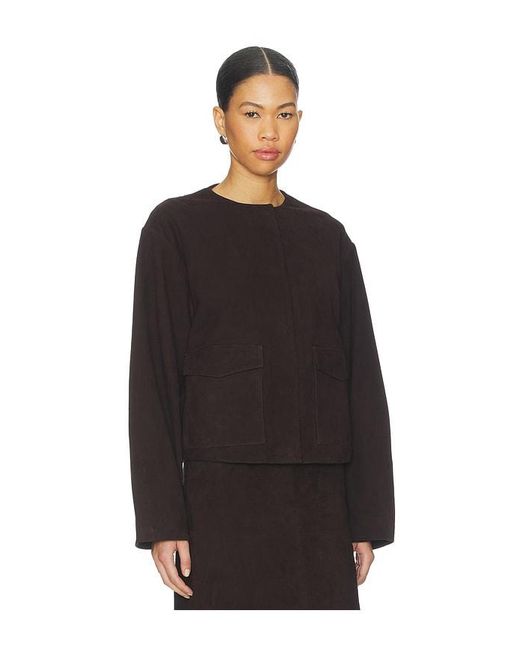 St. Agni Black Suede Utility Cocoon Bomber