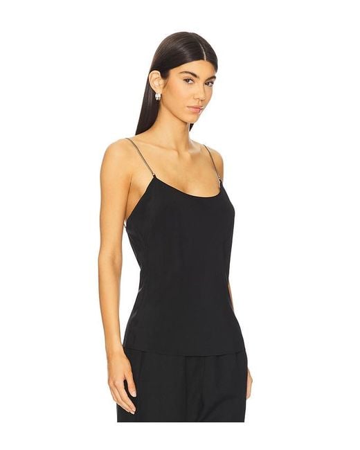 St. Agni Black Fine Chain Silk Cami Top