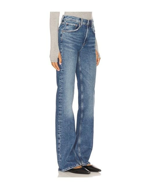 Agolde Blue Mid Rise Kick Boot Jeans