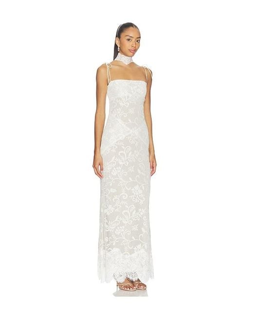 YELLOW THE LABEL White Talia Lace Dress