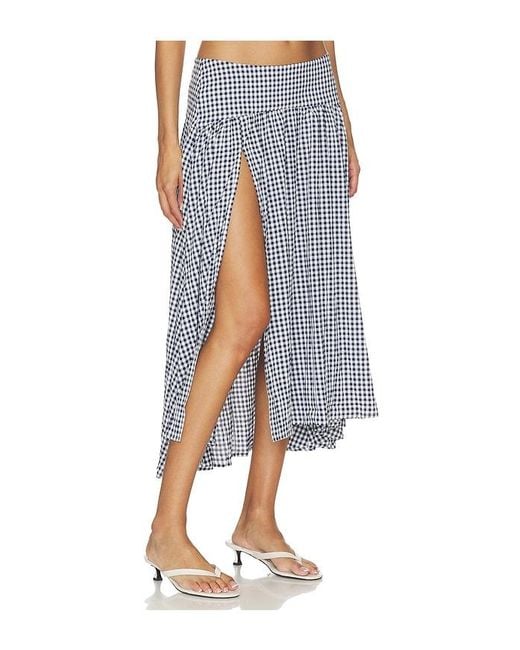 GUIZIO Blue Alegra Low Rise Maxi Skirt