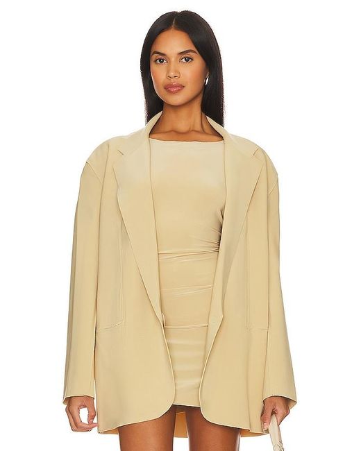 Norma Kamali Natural Oversized Single Breasted Jacket