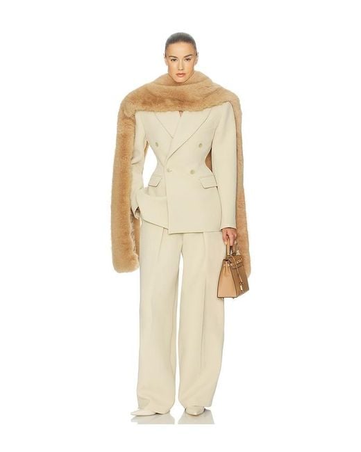 Helsa Natural The Double Breasted S Curve Jacket