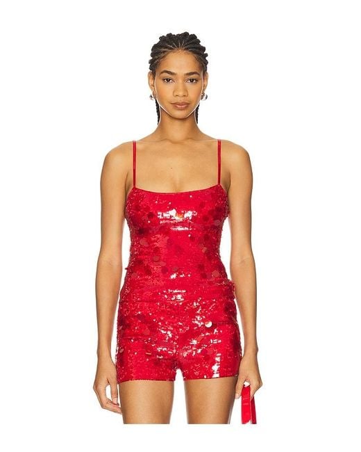 GUIZIO Red Paillette Cami