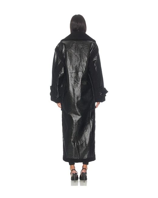 OTTOLINGER Black Shearling Oversized Split Coat