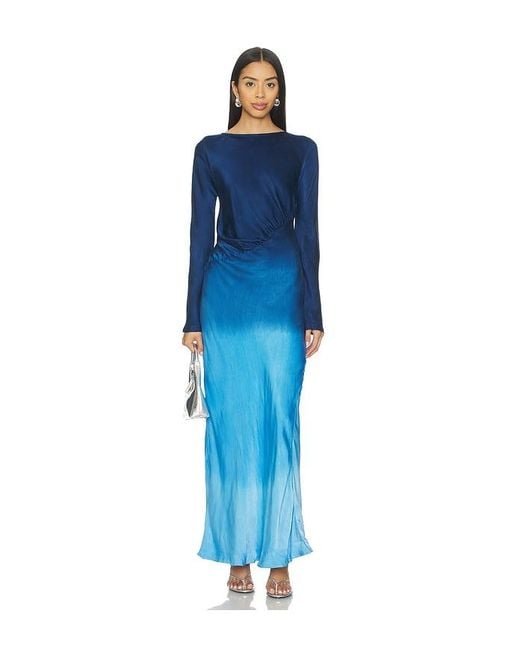 SWF Blue Fluid Drape Maxi Dress