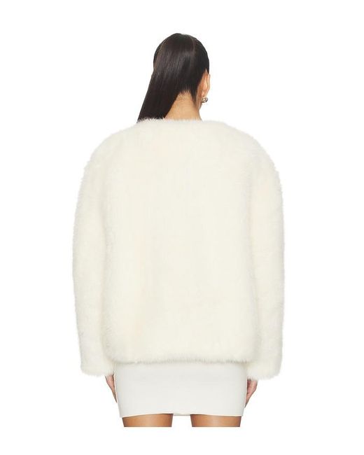 we11done White Faux Fur Belt Jacket
