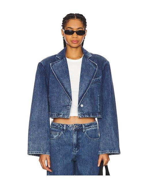 WeWoreWhat Blue Cropped Blazer Jacket