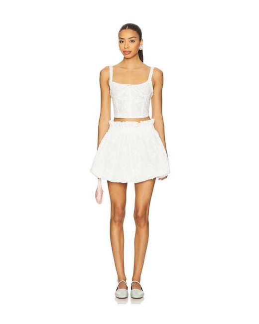 Agua Bendita White X Revolve Brenda Bubble Mini Skirt