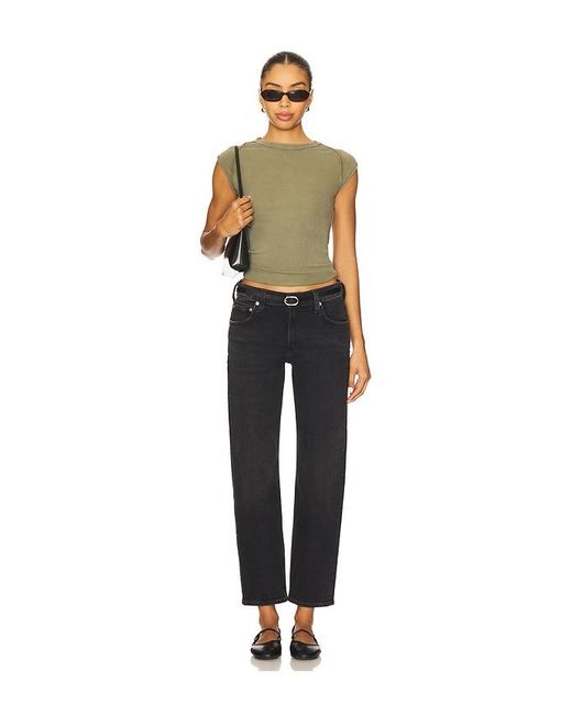 Citizens of Humanity Black Anissa Low Rise Straight Jeans