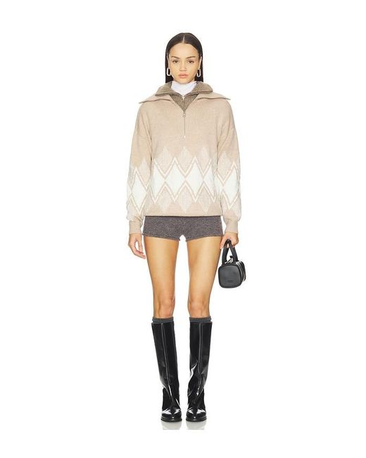 Varley Natural Betty Jacquard Half Zip Sweater