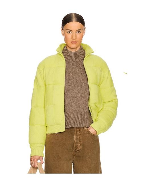 Guest In Residence Yellow Quilted Cashmere Blend Puffer Jacket