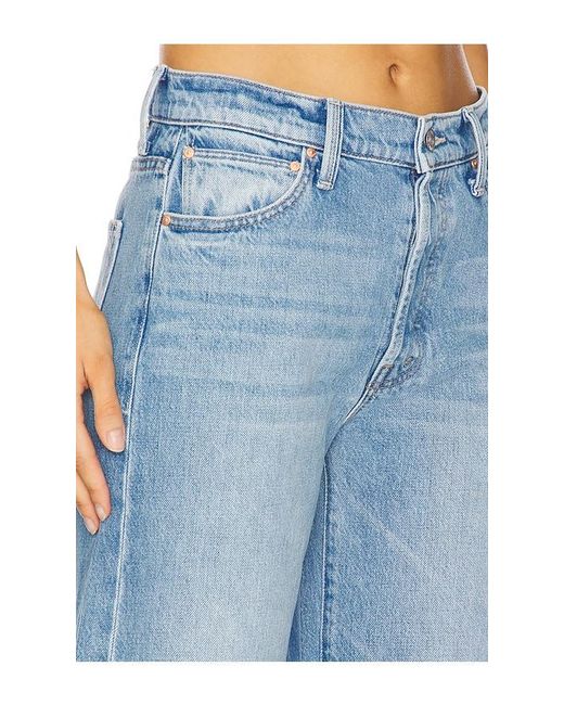 Mother Blue The Dodger Button Hover Cuff Jeans
