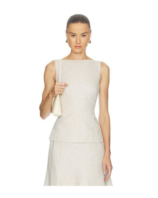 Camila Coelho Natural Malena Linen Top