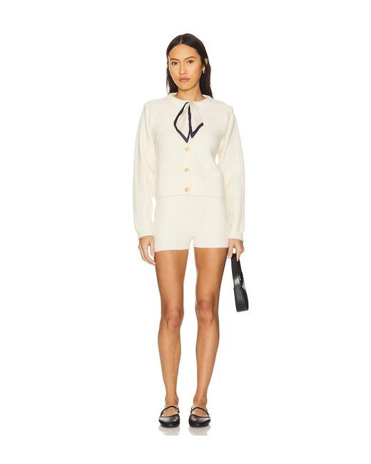 SHORT AGNES en Cream Line & Dot en coloris White