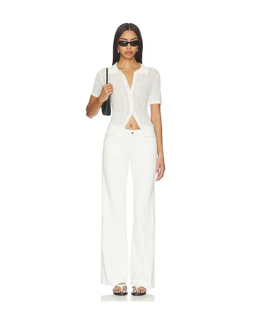 L'Agence White Joanne Wide Leg Jeans