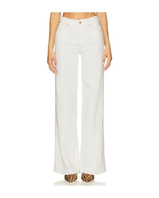 7 For All Mankind White Lotta Wide Leg Jeans