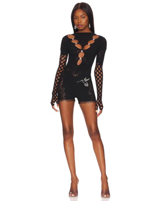 POSTER GIRL Black The River Playsuit