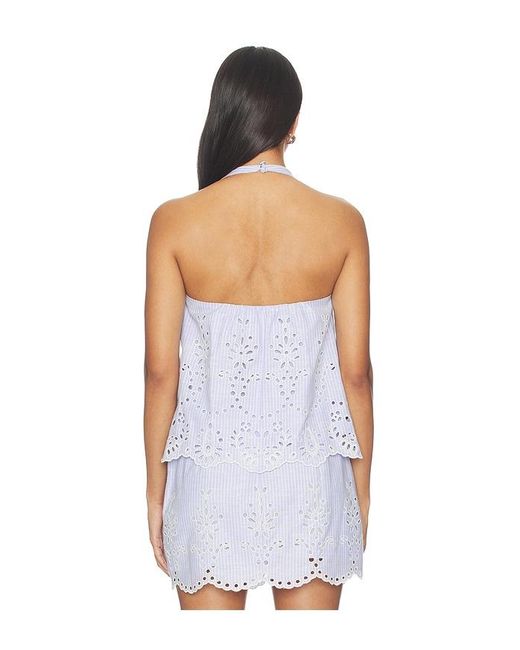 Hemant & Nandita White Halter Neck Top