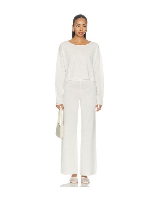 ÉTERNE White Cropped Boatneck Top