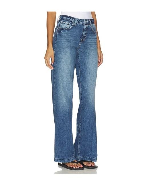 L'Agence Blue Clayton Wide Leg Pant