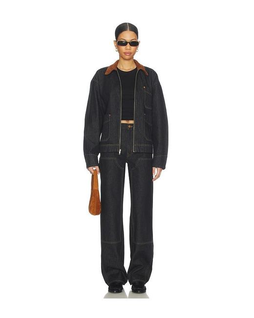 SLVRLAKE Denim Black Casey Square Worker Jacket